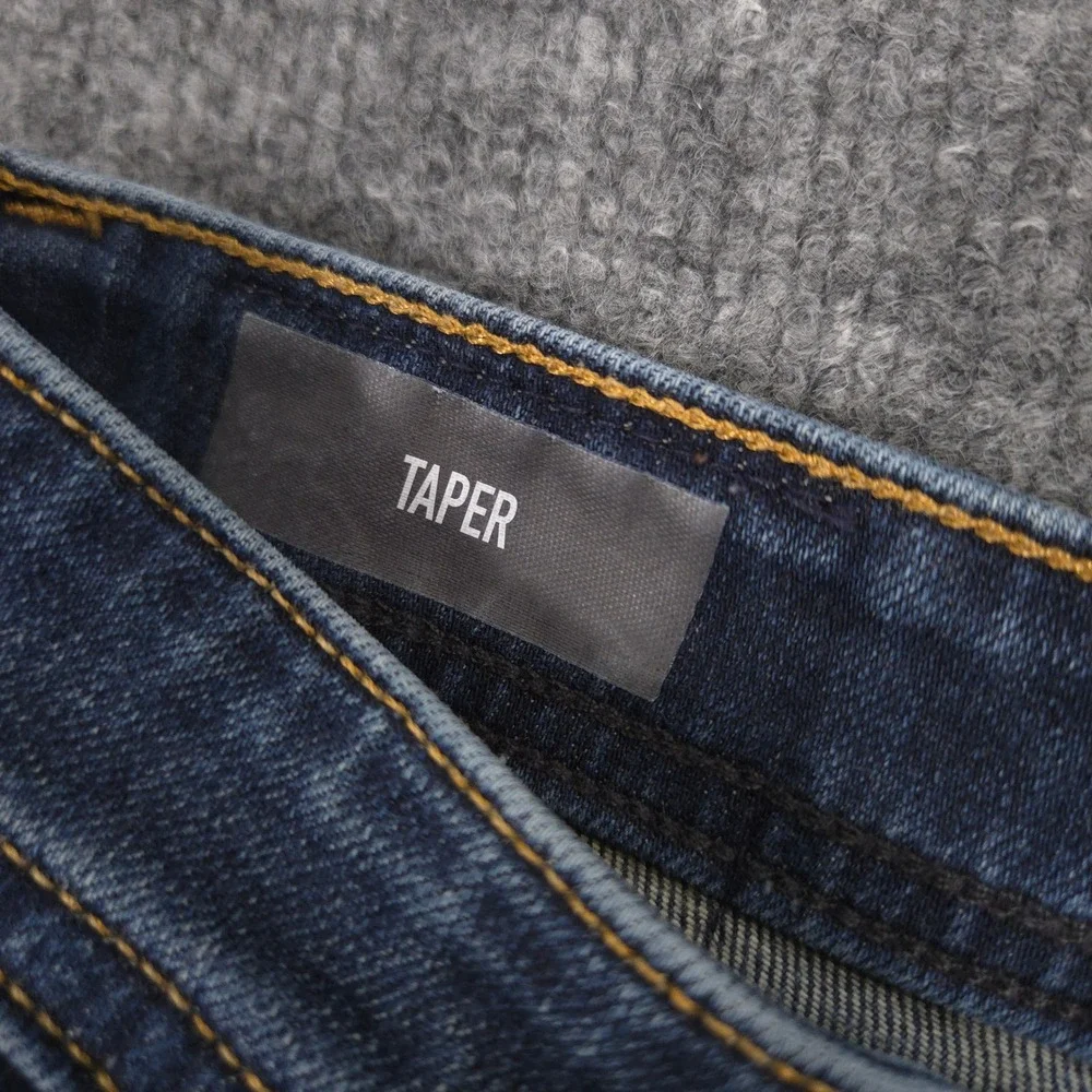 Revtown Jeans Mens 30X32 Blue Slim Taper 5 Pocket Stretch Dark Wash Denim Casual